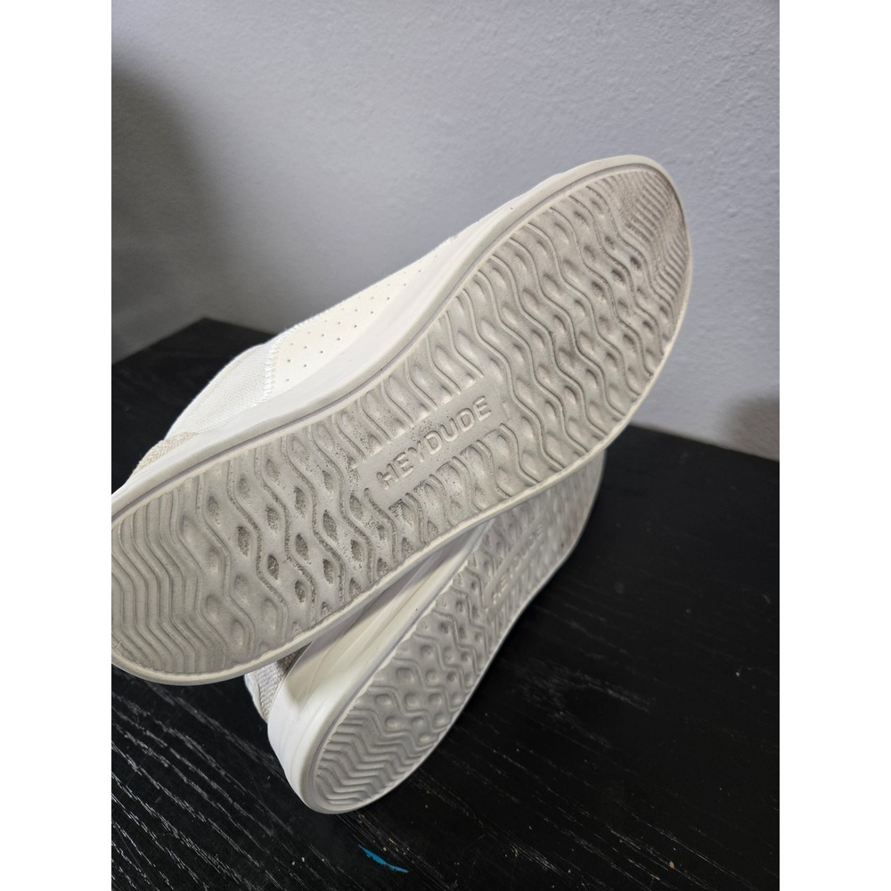 Hey‎ Dude White Canvas Floral Lining Casual Slip On Sneakers Size 7 - Picture 7 of 8